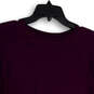 Womens Purple Knitted Round Neck Long Sleeve Pullover Sweater Size Small image number 3