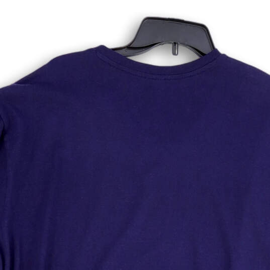 Womens Blue V-Neck Short Sleeve Regular Fit Pullover T-Shirt Size 2XL image number 4