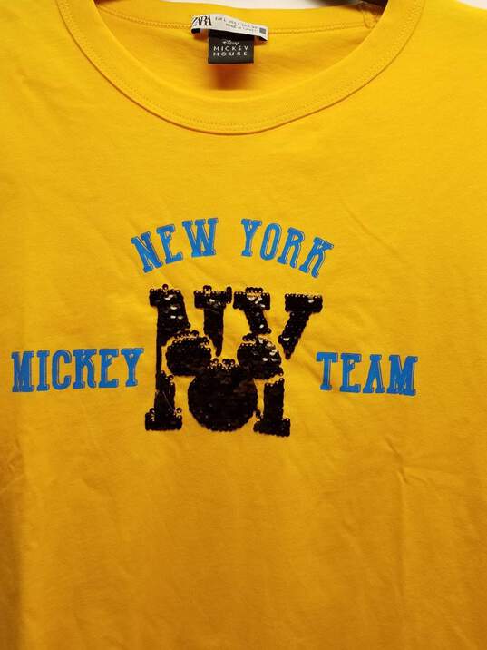 Zara New York Mickey Team T-Shirt Size L image number 3