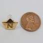 14K Yellow Gold Initial N Star Shape Pin 2.4g image number 4