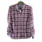 Tommy Hilfiger Women Purple Plaid Button Up Shirt S NWT image number 1