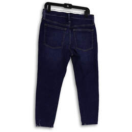 Womens Blue Denim Medium Wash Pockets Button Fly Skinny Jeans Size 30P alternative image