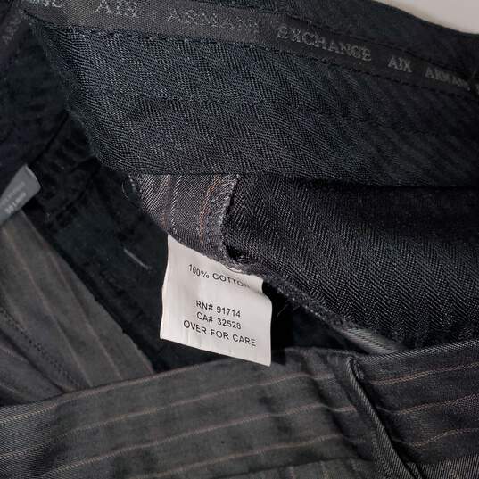Armani Exchange Pinstripe Cotton Dress Pants Size 30 Long image number 4
