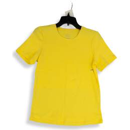 Womens Yellow Short Sleeve Layer Your Look Pullover T-Shirt Size Small