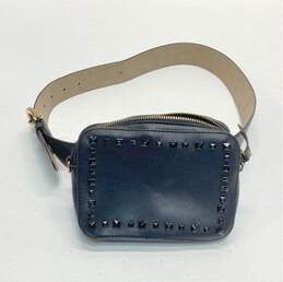 Vince Camuto Black Studded Zip Belt Bag