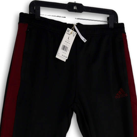 NWT Mens Black Red Tiro H59996 Striped Tapered Leg Track Pants Size Large image number 3