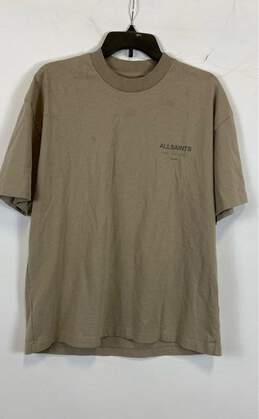 AllSaints Mens Brown Cotton Crew Neck Short Sleeve Pullover T-Shirt Size M