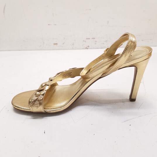 Michael Kors Tricia Leather Sandals Pale Gold 10 image number 2