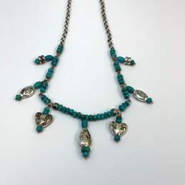 Designer Brighton Silver-Tone Turquoise Beads Charm Statement Necklace alternative image