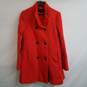 Ann Taylor double breasted wool blend coat bright orange S image number 1