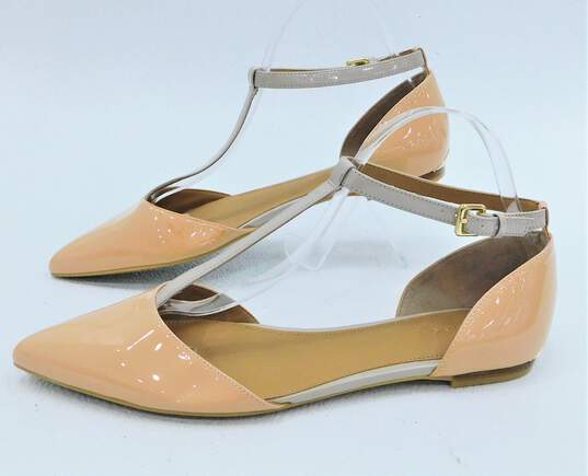 Buy the Calvin Klein Tan GHITA Patent Leather Flats Womens SZ 9 |  GoodwillFinds