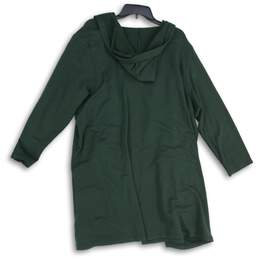 Eileen Fisher Womens Green Long Sleeve Open Front Hooded Cardigan Sweater Sz 2X alternative image
