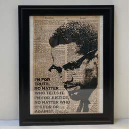 Malcolm X Quote Portrait Poster Pop Art Framed