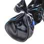 GIORGIO ARMANI Black Velvet with Blue & Teal Floral Print Peplum Blazer Jacket Size 48 EU with COA image number 11