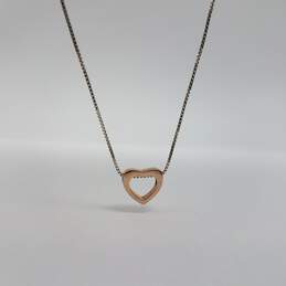 Dyadema Sterling Silver Gold Tone Heart Pendant 18 Inch Necklace 18.4g
