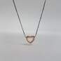 Dyadema Sterling Silver Gold Tone Heart Pendant 18 Inch Necklace 18.4g image number 1