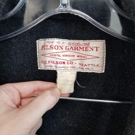 Vintage Filson black wool snap front cargo utility field jacket image number 4