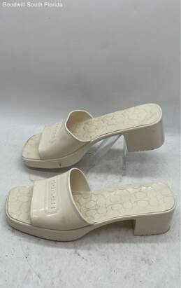 Coach Womens Scarlett White Slip On Block Heel Slide Sandals Shoes Size 10