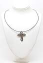 Judith Jack 925 Marcasite Cross Pendant Necklace CZ Hinged Bangle &  Ring image number 2