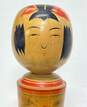 Vintage Oriental Hand Crafted Wooden Kokeshi Dolls 2pc Set image number 3