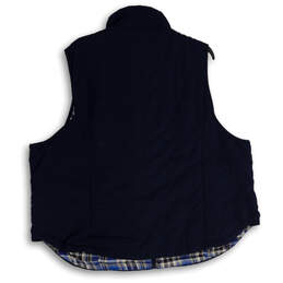 NWT Womens Blue Sleeveless Mock Neck Pockets Full-Zip Vest Size 1X alternative image