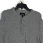 Mens Gray Heather Ribbed Cuff Long Sleeve Henley Sweater Size Small image number 3
