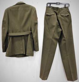 VTG U.S. Marine Corps Green Wool Serge Coat & Pants w/ Garrison Cap, Belt & Tie alternative image