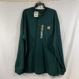 Men's Green Carhartt Long Sleeve Henley Shirt, Sz. XL