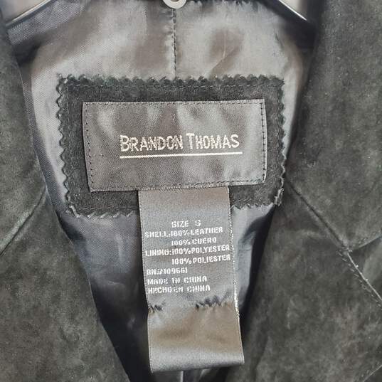 Brandon Thomas Women Black Leather Jacket SZ S image number 4