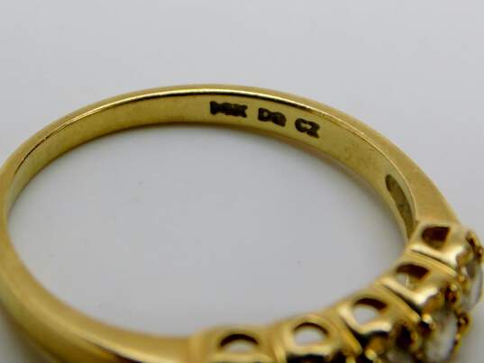 14K Yellow Gold Diamonique CZ 5 Stone Ring 2.1g image number 3