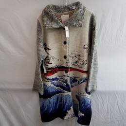 Anthropologie Aldo Martins Ocean Funnel Neck Sweater Coat Size L
