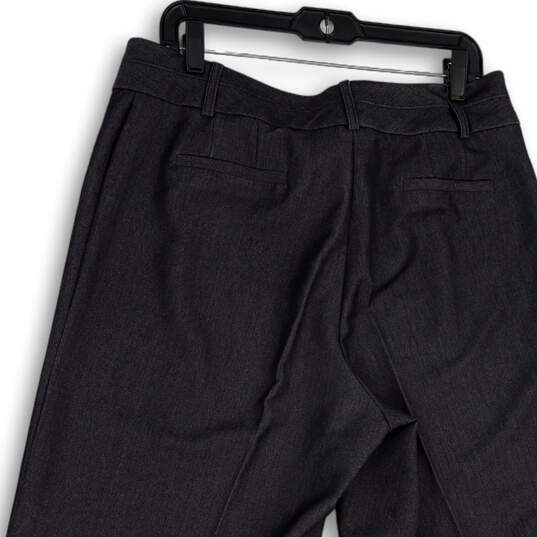 Womens Gray Flat Front Regular Fit Pockets Straight Leg Dress Pants Sz 14W image number 4