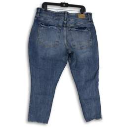 Womens Blue Denim Medium Wash Stretch Tapered Leg Skinny Jeans Size 34 alternative image