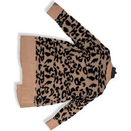 Womens Beige Black Animal Print Open Front Cardigan Sweater Size Medium alternative image