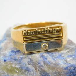 Men's Vintage 10K Yellow Gold 0.06 CT Diamond Harnischfeger Ring 9.7g