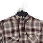 Womens Purple Gray Flannel Long Sleeve Hooded Button-Up Shirt  Size XS 0/2 image number 4
