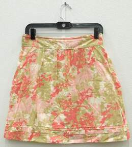 Women's LOFT Pink Floral Skirt Size 2