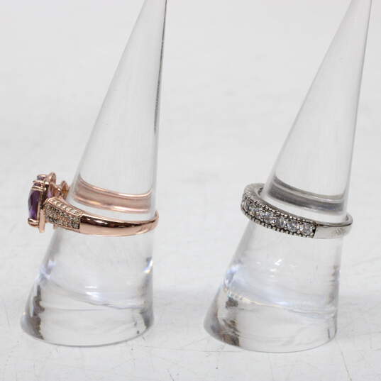 Assortment of 5 Sterling Silver, Vermeil, & Rose Gold Plated Rings - 11.1g image number 5