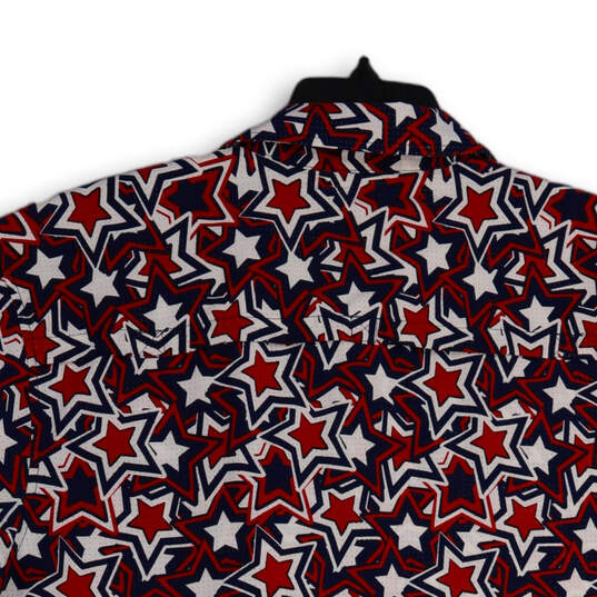 Mens Multicolor Geometric Print Spread Collar Button-Up Shirt Size XXL image number 4