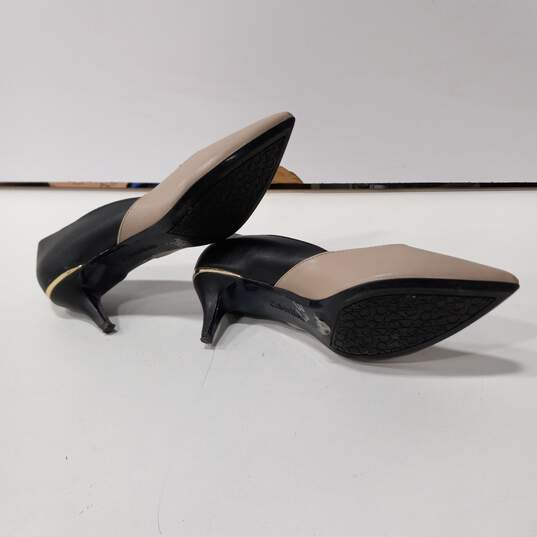 Calvin Klein Women's Black & Beige Pointed Toe Kitten Heel Pumps Size 7M image number 5