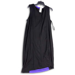 NWT Womens Black Purple Sleeveless Cowl Neck Pullover Shift Dress Sz 18/20 alternative image