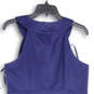NWT Womens Blue Halter Neck Sleeveless Back Zip Shift Dress Size 8 image number 4