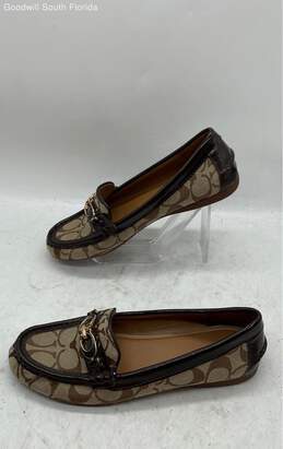 Coach Womens Fortunata Brown Round Toe Slip-On Loafer Flats Shoes Size 6.5B