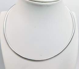 14K White Gold Omega Chain Collar Necklace 20.6g