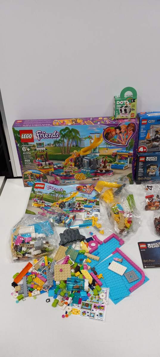 Bundle of 5 Assorted Lego Sets Friends Andrea's Pool Party #41374, City Roadwork Truck #60284, Brick Headz Nutcracker # 40425, Brick Headz Harry, Hermione, Ron and Hagrid #40495 and Dots Panda #41930 image number 3