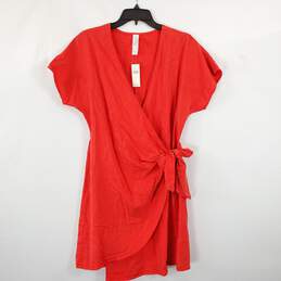 Amandi Women Red Wrap Dress S NWT