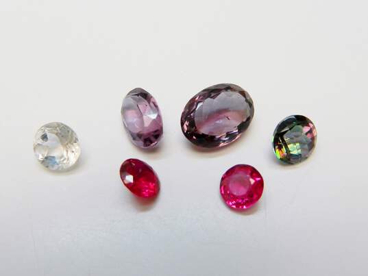 Loose Synthetic Ruby, Amethyst, Mystic & White Topaz Gemstones 4.7g image number 2
