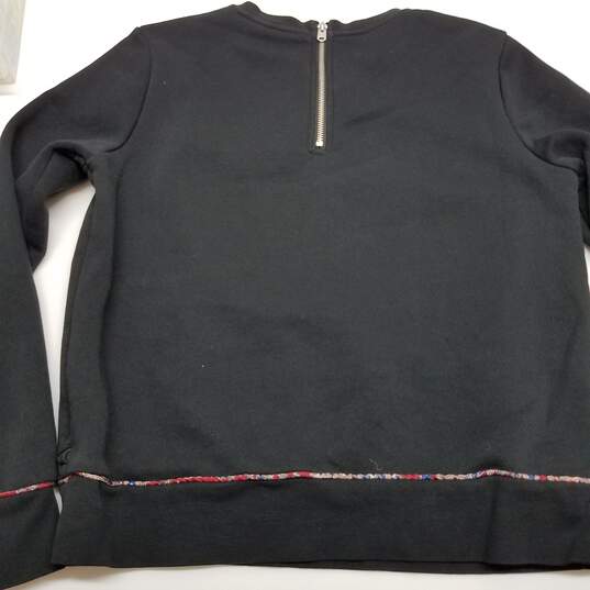 Scotch & Soda black sheer yoke star embroidered fleece sweatshirt women's S image number 3
