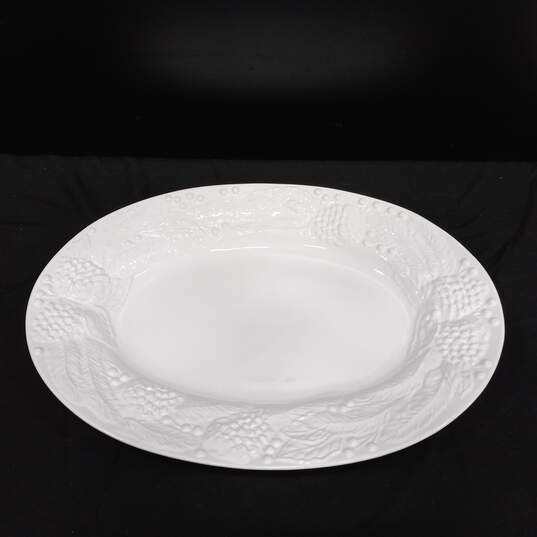Italian Made White Ceramic Platter w/Box image number 2
