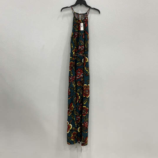 NWT Womens Multicolor Floral Sleeveless Halter Neck Maxi Dress Size Large image number 1